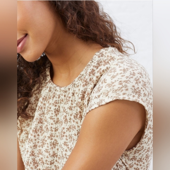 NWT Cinched Hem Coastal Cotton Top Size X-Small in Mountain Floral by UpWest - Picture 3 of 13